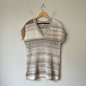 J. JILL Textured V-neck Sweater In Cream Multi